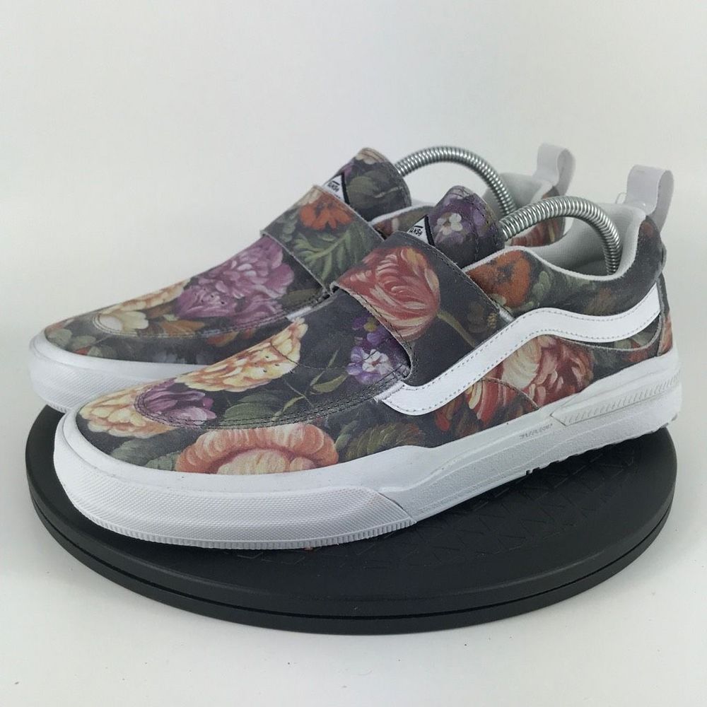 Vans Kyle Pro 2 Vase Floral White Athletic Skate Shoes Men’s Size 9.5